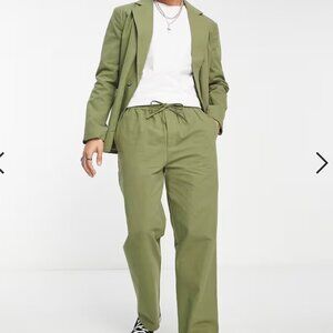 Brand New Reclaimed Vintage Green Suit Set - Jacket & Pants, 44S / 34